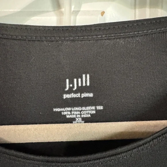 J. Jill Perfect Pima 100% Pima Cotton Black Long Sleeve Tee Top T-Shirt Size XS - Picture 9 of 12